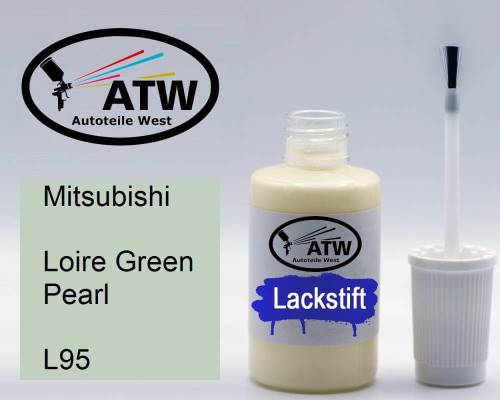 Mitsubishi, Loire Green Pearl, L95: 20ml Lackstift, von ATW Autoteile West.